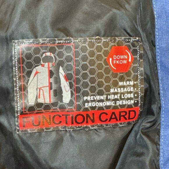 Down FkOW Women's Blue Down Feather Puffer Jacket Medium Winter Coat Technical - Picture 7 of 16